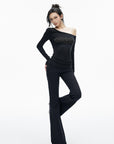 IAMXIAA Low-Rise Studded Flared Pants