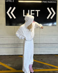 Rase le sol Crinkled Hooded Zip-Up & Wide-Leg Pants Set
