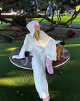 Rase le sol Crinkled Hooded Zip-Up & Wide-Leg Pants Set