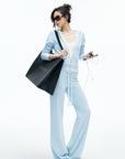 IAMXIAA Velour Zip-Up Hoodie & Wide-Leg Pants Set