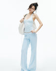 IAMXIAA Scoop Neck Racerback Fitted Tank Top