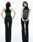 IAMXIAA Striped High-Neck Knit Top