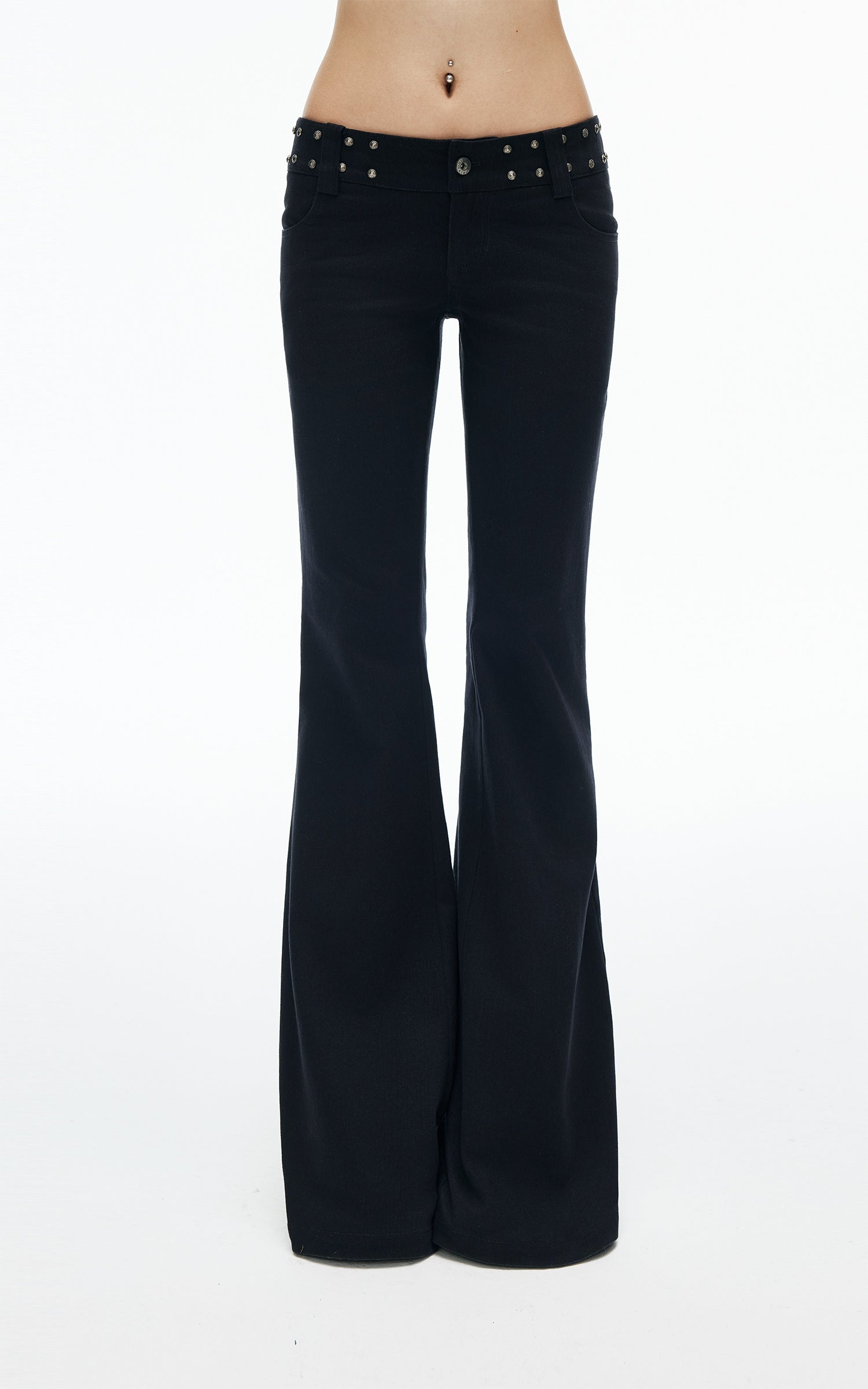 IAMXIAA Low-Rise Studded Flared Pants