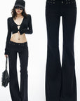 IAMXIAA Low-Rise Studded Flared Pants