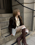 Rase le sol Harness-Sleeve Tailored Wool Jacket