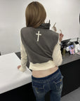 Rase le sol Asymmetric High-Neck Zip Jacket