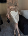 Hydrae Ruffle Collar Sheer Bell-Sleeve Blouse