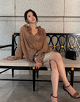 Hydrae Ruffle Collar Sheer Bell-Sleeve Blouse