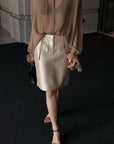 Hydrae Ruffle Collar Sheer Bell-Sleeve Blouse