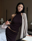Hydrae Ruffle Halter Top & Midi Skirt Set