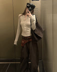 Rase le sol Layered Utility Belt Wide-Leg Pants