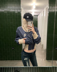 Rase le sol Sculpted High-Neck Corset Denim Jacket