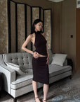 Hydrae Ruffle Halter Top & Midi Skirt Set