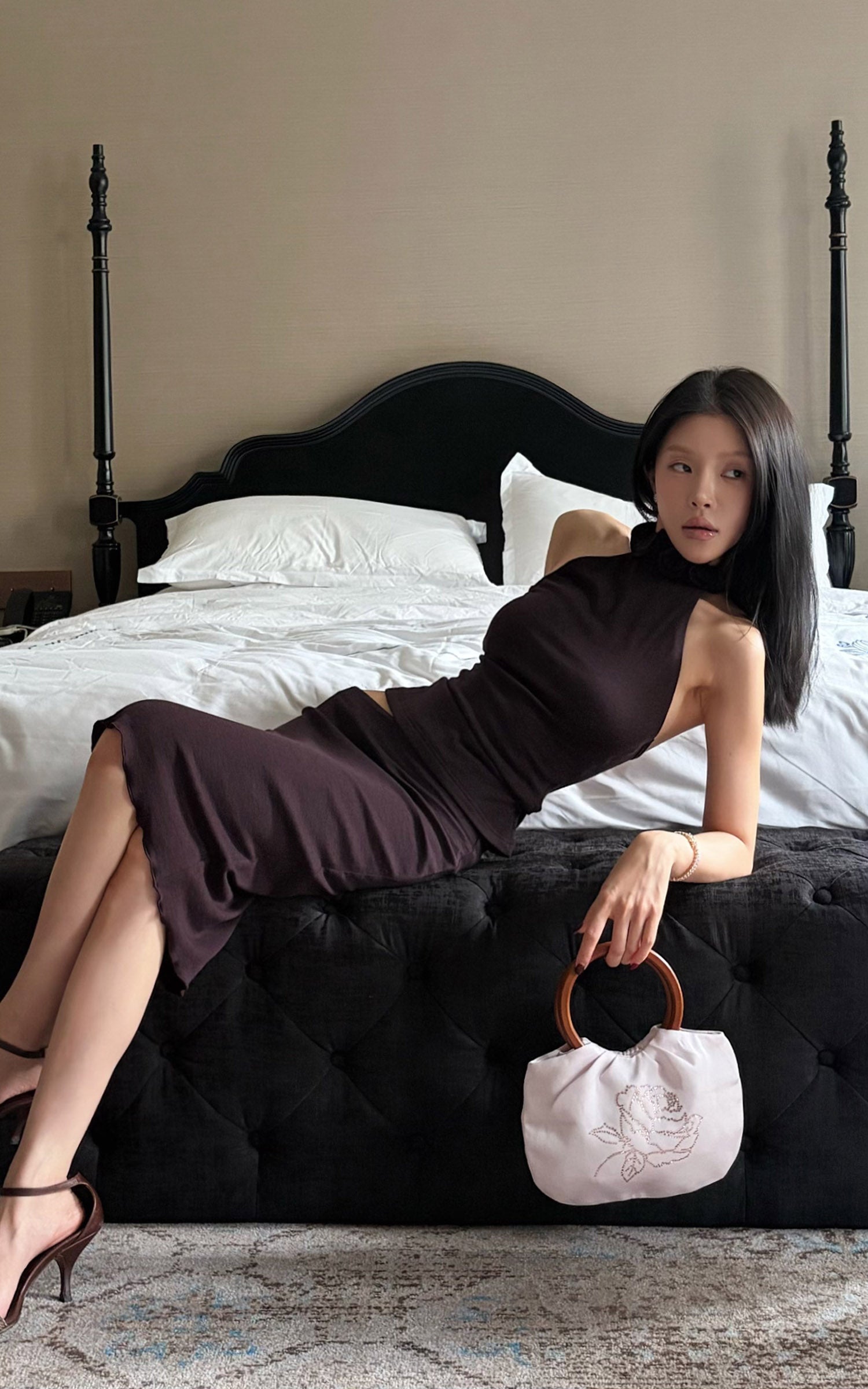 Hydrae Ruffle Halter Top &amp; Midi Skirt Set