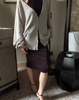 Hydrae Oversized Draped V-Neck Knit Cardigan