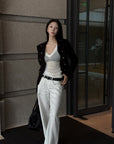 Hydrae Sculpted Waist Military Button Structured Blazer Jacket