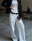 Hydrae Low Rise Wide Leg Turn-Up Cuff Jeans