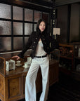 Hydrae Sculpted Waist Military Button Structured Blazer Jacket