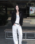 Hydrae Sculpted Waist Military Button Structured Blazer Jacket