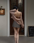 Hydrae Sheer Off-Shoulder Slouchy Knit Sweater