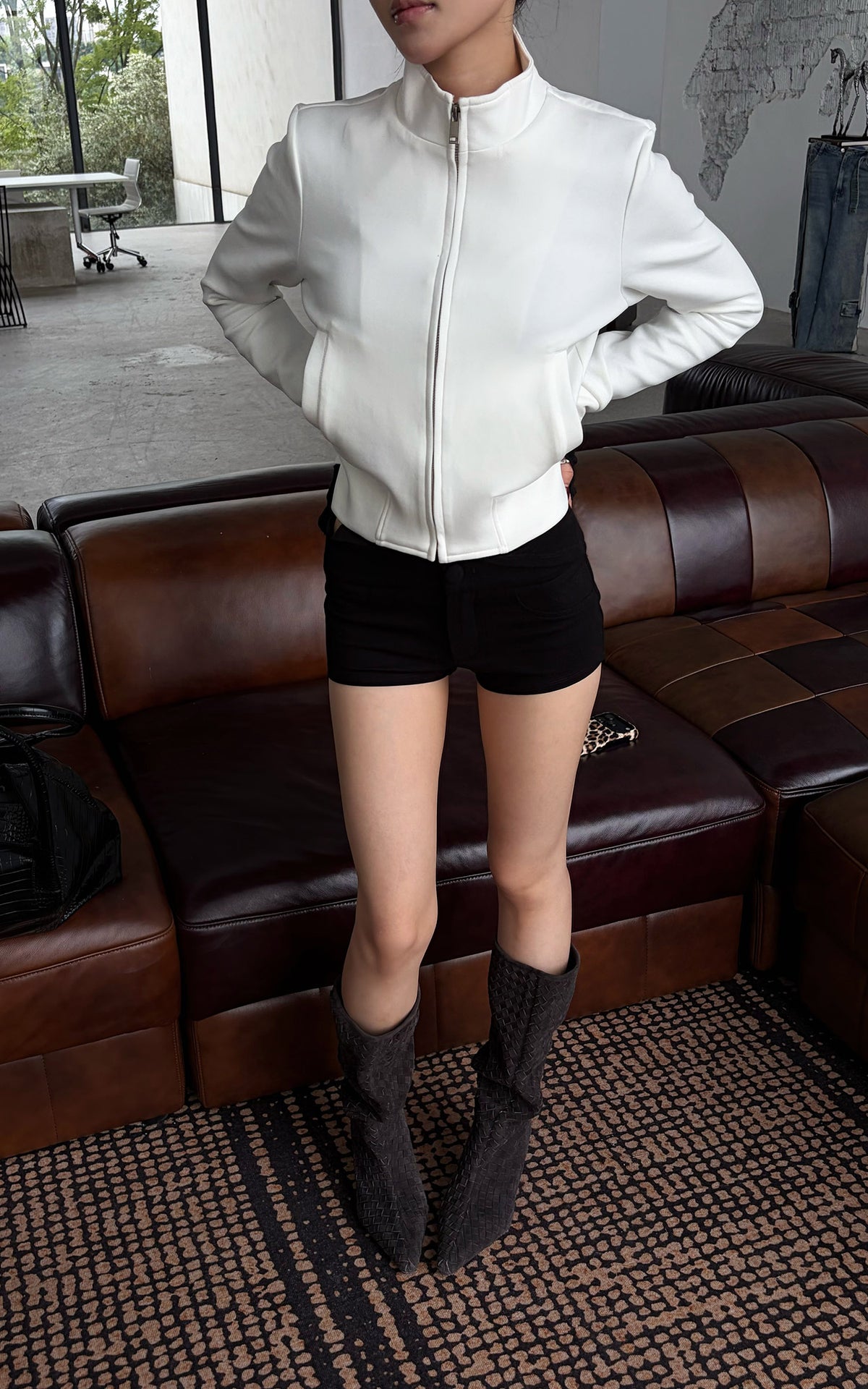 Hydrae Sculpted High-Neck Zip-Up Fitted Jacket