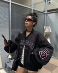 WARDEN EDGE Blouson Bombardier Oversize à Motif Varsity