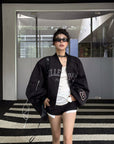 WARDEN EDGE Blouson Bombardier Oversize à Motif Varsity