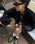 WARDEN EDGE Blouson Bombardier Oversize à Motif Varsity