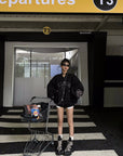 WARDEN EDGE Blouson Bombardier Oversize à Motif Varsity