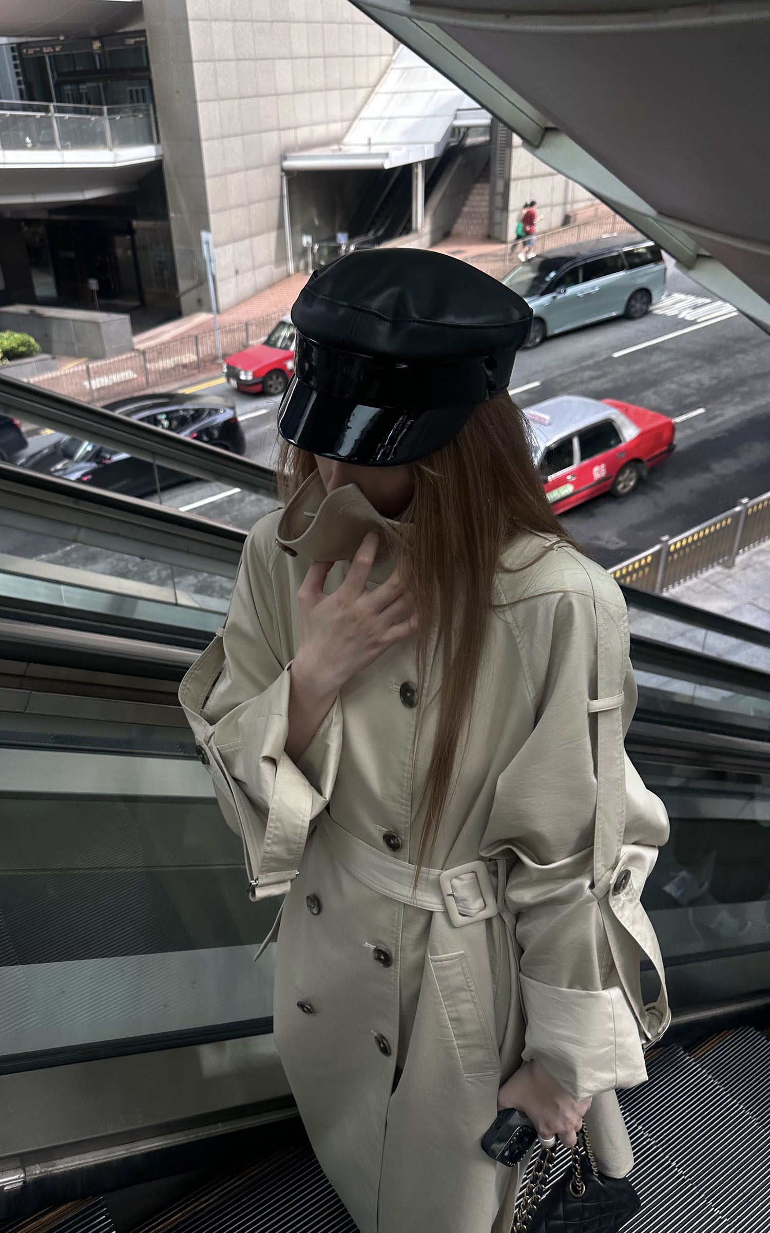 Rase le sol Sculpted High-Collar Layered Trench Coat