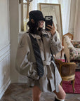 WARDEN EDGE Trench-coat court surdimensionné avec ceinture