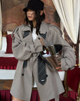 WARDEN EDGE Trench-coat court surdimensionné avec ceinture