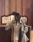 WARDEN EDGE Trench-coat court surdimensionné avec ceinture
