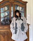 WARDEN EDGE Trench-coat court surdimensionné avec ceinture