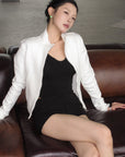 Hydrae Deconstructed Foldover Scoop-Neck Long-Sleeve Top