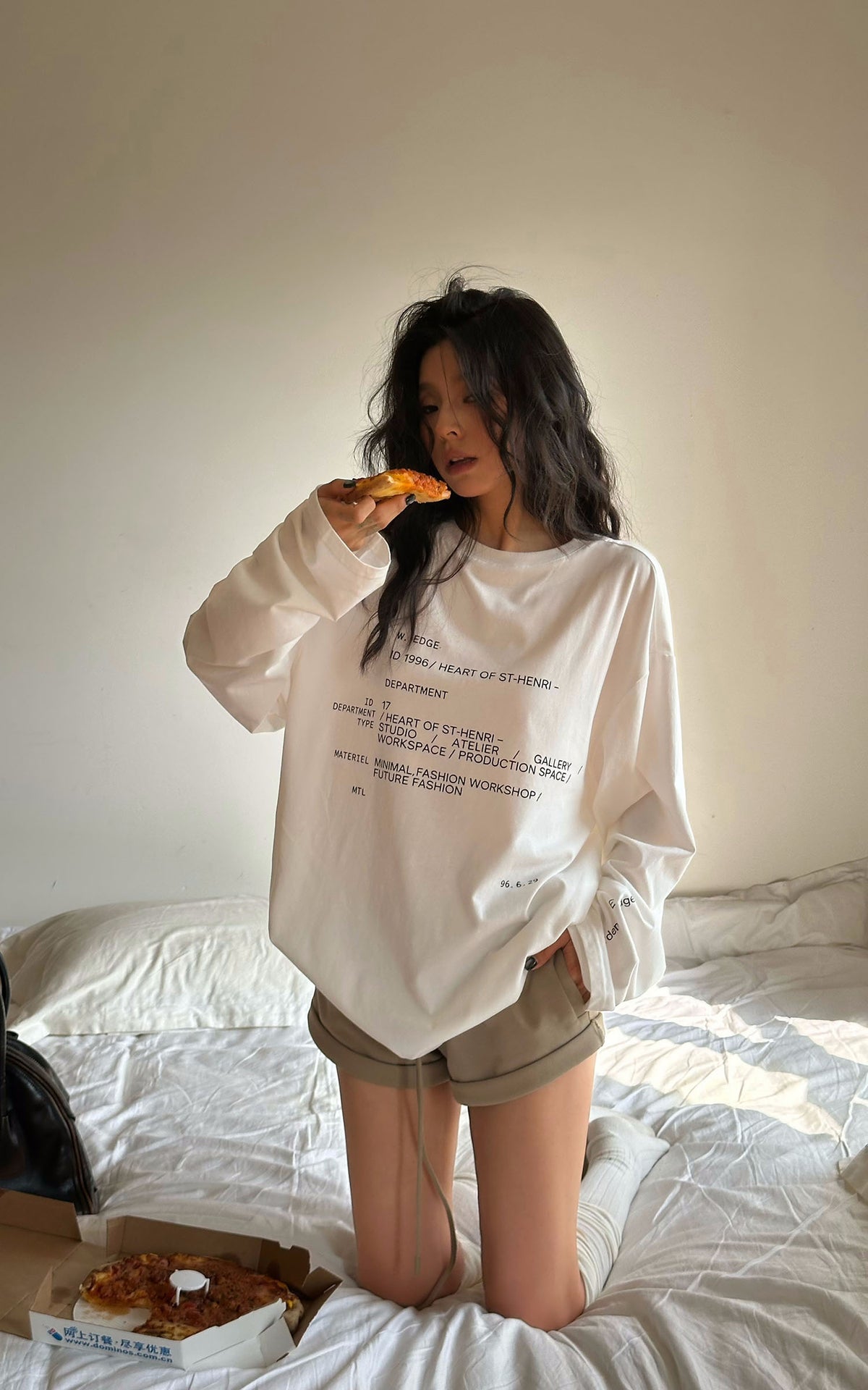 WARDEN EDGE Oversized Typographic Long Sleeve T-Shirt