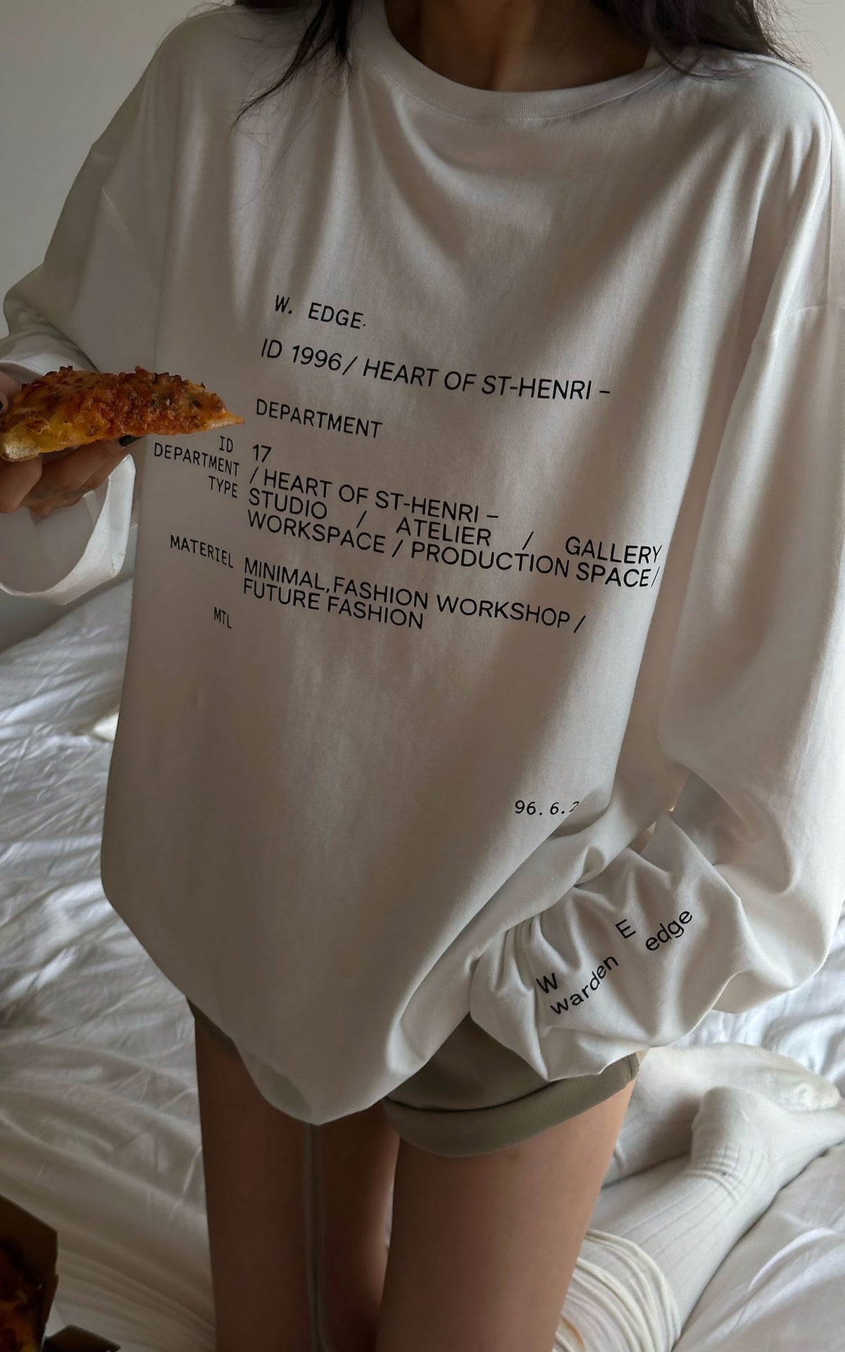 WARDEN EDGE Oversized Typographic Long Sleeve T-Shirt