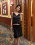 Hydrae Satin Lace Corset Camisole Top with Button Front