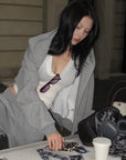 Hydrae Soft Grey Oversized Zip Hoodie & Wide-Leg Drawstring Sweatpants Two-Piece Set