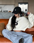 WARDEN EDGE No.5 Cropped Oversized Knit Sweater