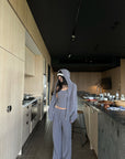 WARDEN EDGE Brushed Knit Hoodie Camisole & Wide-Leg Pants Set