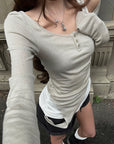 WARDEN EDGE Offset Layered Wool Long-Sleeve Top