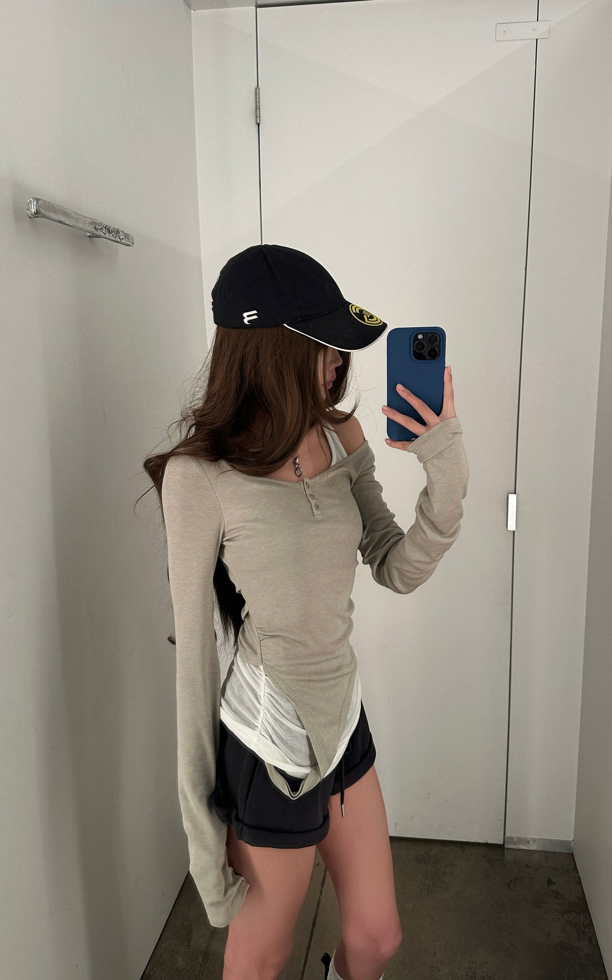 WARDEN EDGE Offset Layered Wool Long-Sleeve Top
