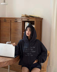 WARDEN EDGE Cropped Graphic Hoodie & Shorts Set