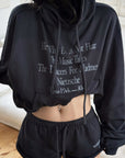 WARDEN EDGE Cropped Graphic Hoodie & Shorts Set