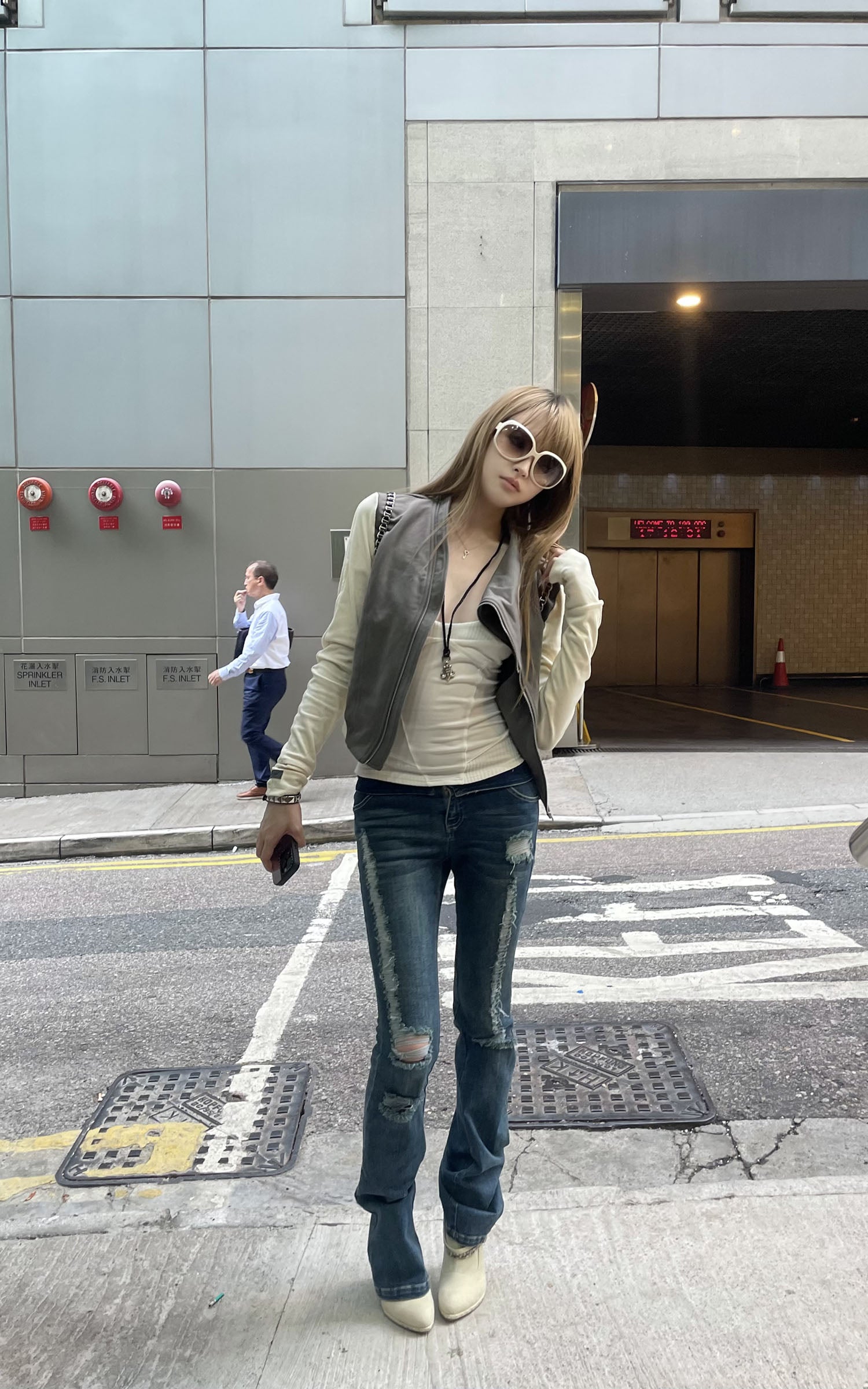 Rase le sol Asymmetric High-Neck Zip Jacket