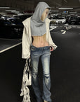 Rase le sol Distressed Low-Rise Washed Flared Denim Jeans