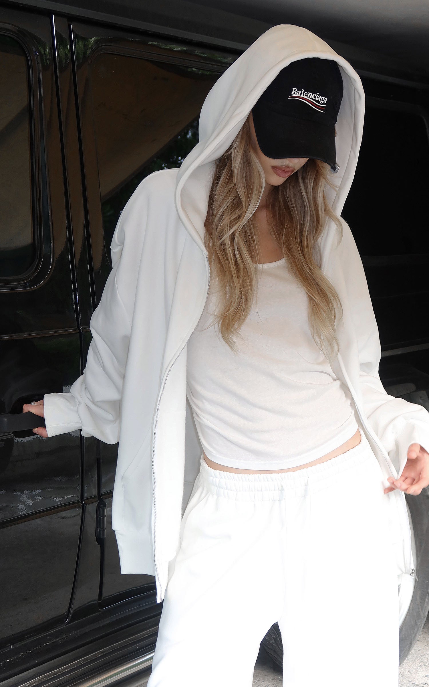 0122stepll Ensemble décontracté : hoodie oversize, débardeur échancré  &amp;  pantalon large