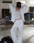 0122stepll Ensemble décontracté : hoodie oversize, débardeur échancré  &  pantalon large