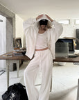 0122stepll Ensemble décontracté : hoodie oversize, débardeur échancré  &  pantalon large